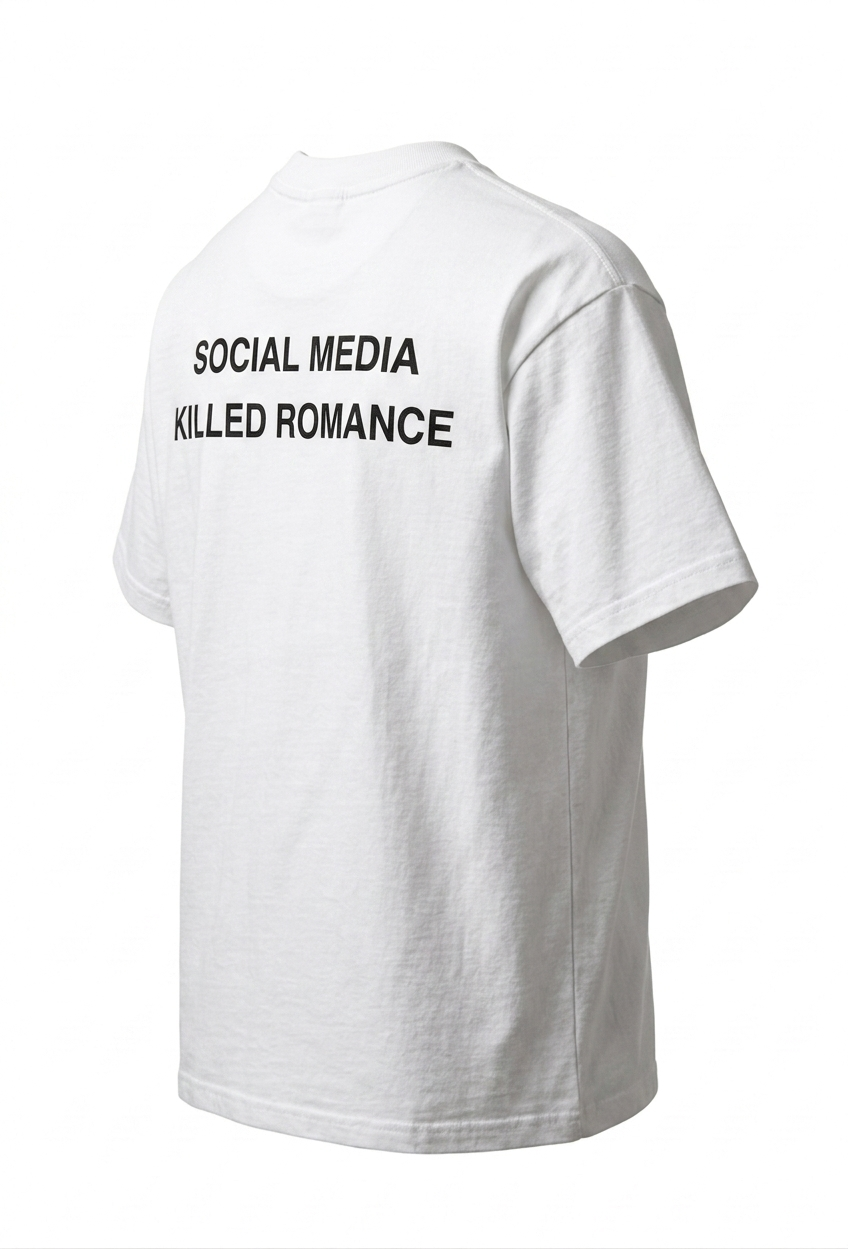 T-shirt SMKR Social Media Killed Romance coupe oversize - vue dos