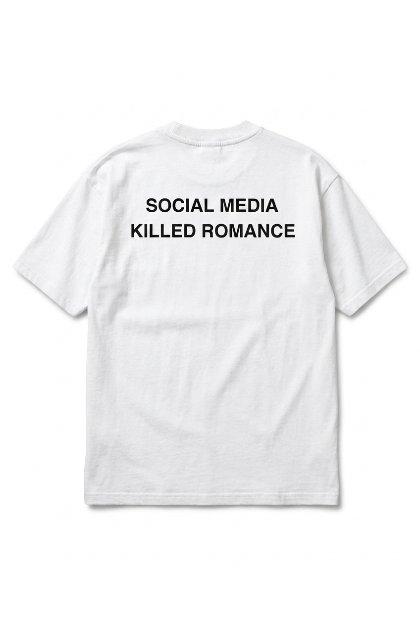 T-shirt SMKR Social Media Killed Romance coupe oversize - vue dos