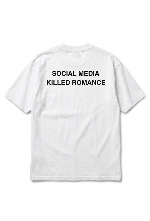 T-shirt SMKR Social Media Killed Romance coupe oversize - vue dos