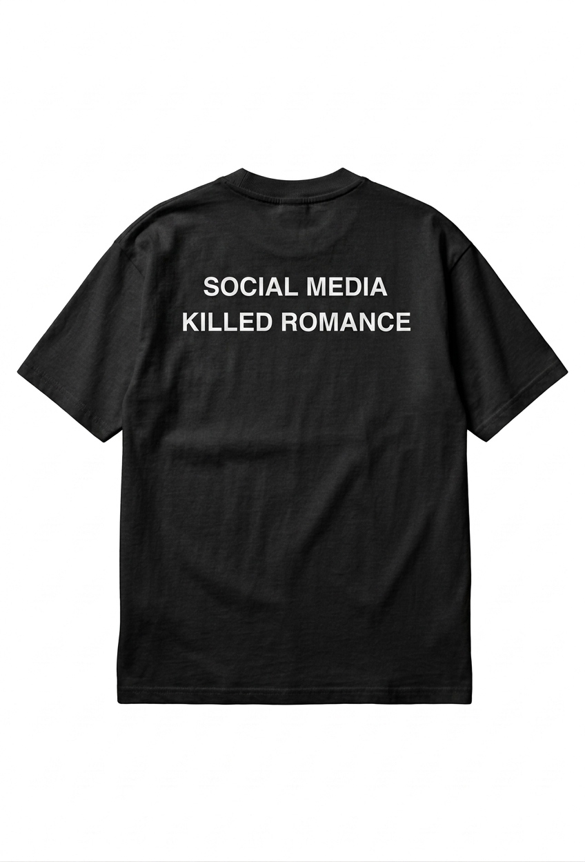 T-shirt SMKR Social Media Killed Romance coupe oversize - vue dos