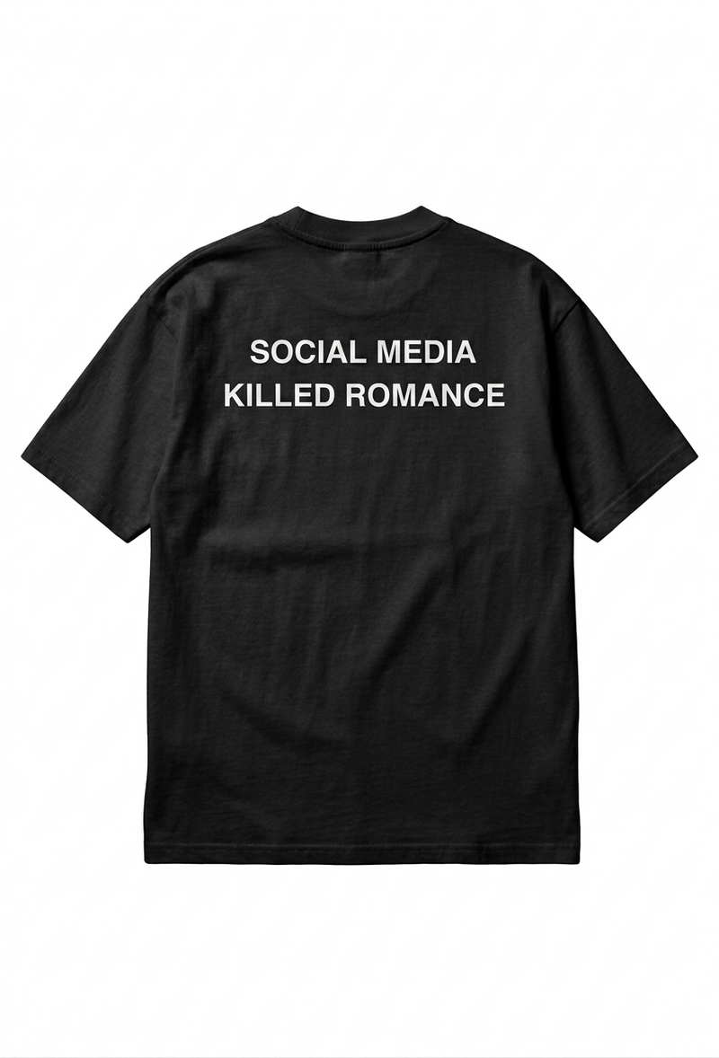 T-shirt SMKR Social Media Killed Romance coupe oversize - vue dos