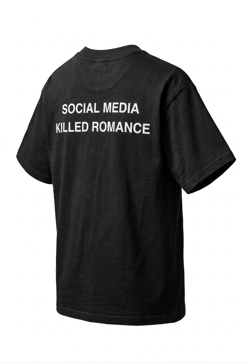 T-shirt SMKR Social Media Killed Romance coupe oversize - vue dos